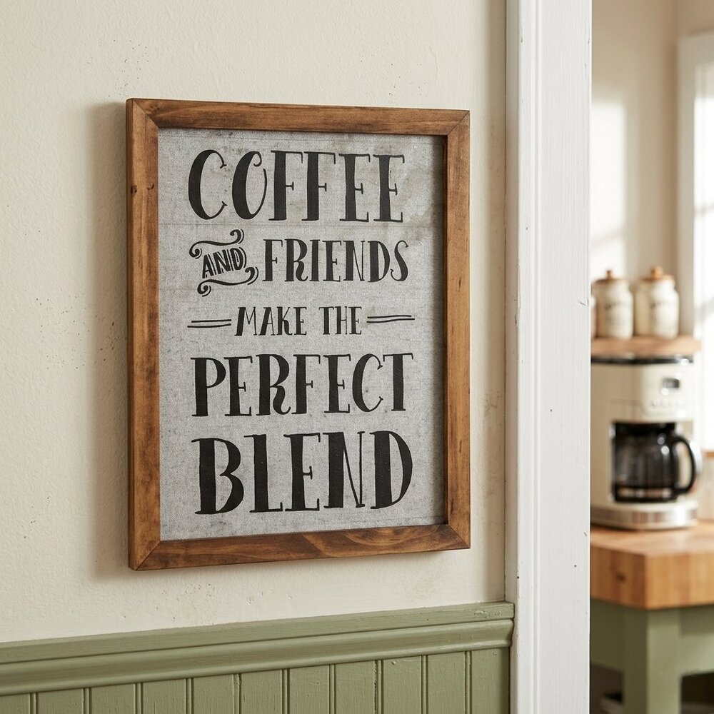 Perfect Blend Framed Galvanized Metal Wall Decoration Home Decor